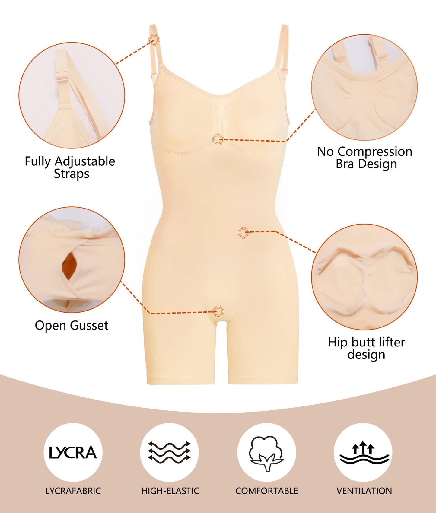 SHAPERX Shapewear Damen Figurformender Body Shaper Bauchweg Formende Bodys Abnehmen Shaping Bodysuit