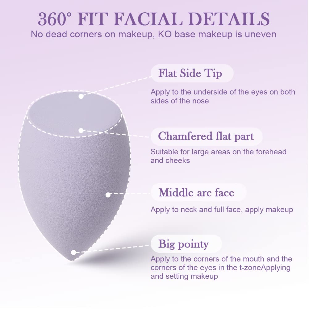 AUAUY 4 PCS Make up Schwamm Set, Foundation Blending Beauty Sponge, Beauty Makeup Schwämme Blender für Flüssigkeit Foundation Puder Sonnenschutz und Creme mit 1 Schwammhalter, 1 Puderquaste