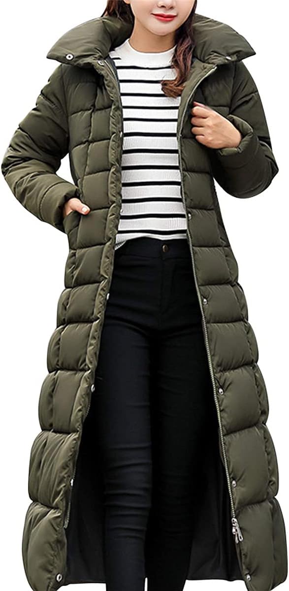 Onsoyours Women's Winter Jacket, Long Down Jacket, Quilted Jacket, Winter Coat, Parka Jacket, Outerwear, Women's Winter Warm Down Coat with Fur Collar