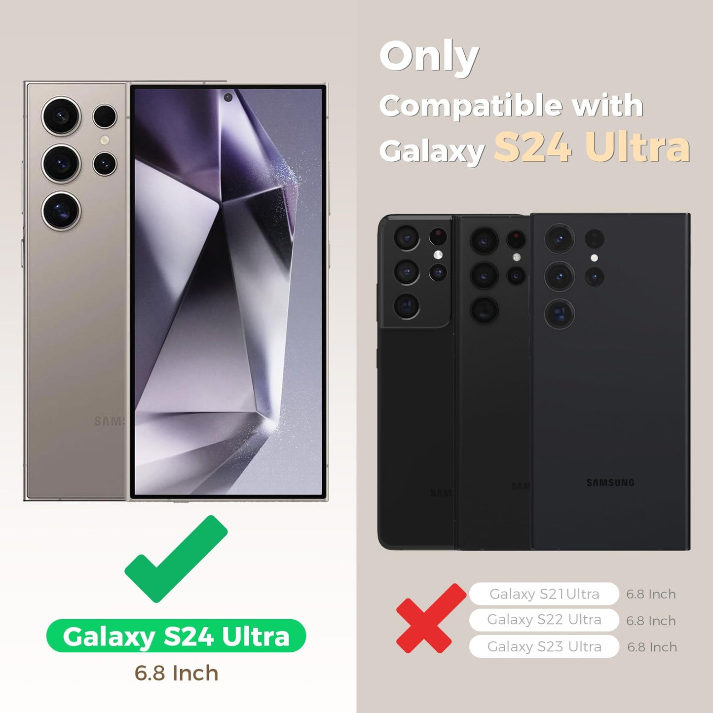 GUCASBE Handyhülle für Samsung Galaxy S24 Ultra Hülle, Premium Lederhülle Klappbar Flip Case RFID Schutzhülle Kartenfach Standfunktion Klapphülle Handytasche für Samsung Galaxy S24 Ultra - Schwarz