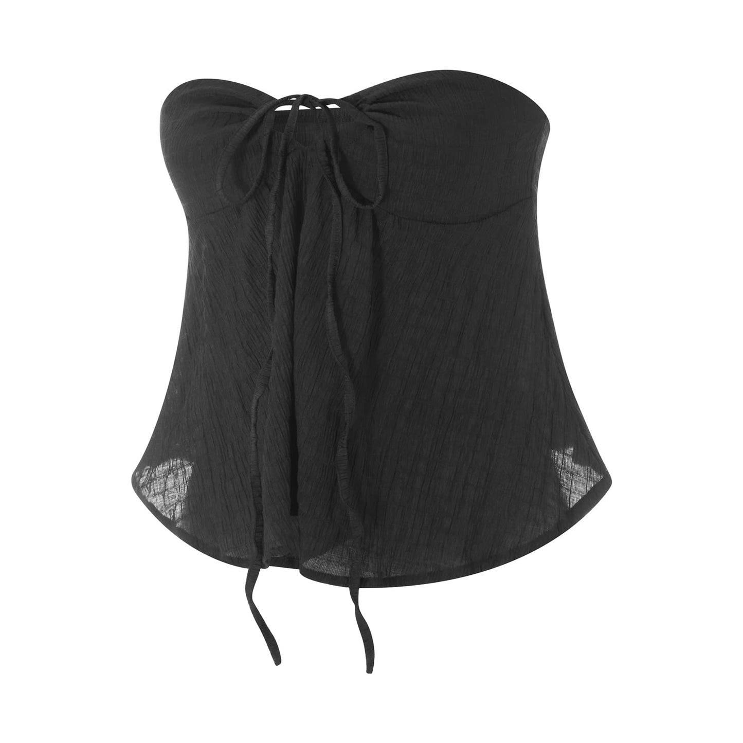 Geagodelia Damen Tube Top Sexy Bandeau Top Trägerloses Schulterfreies Oberteile Y2k Fashion Aesthetic Clothes Sommer Outfit Rückenfreies Crop Tops Streetwear