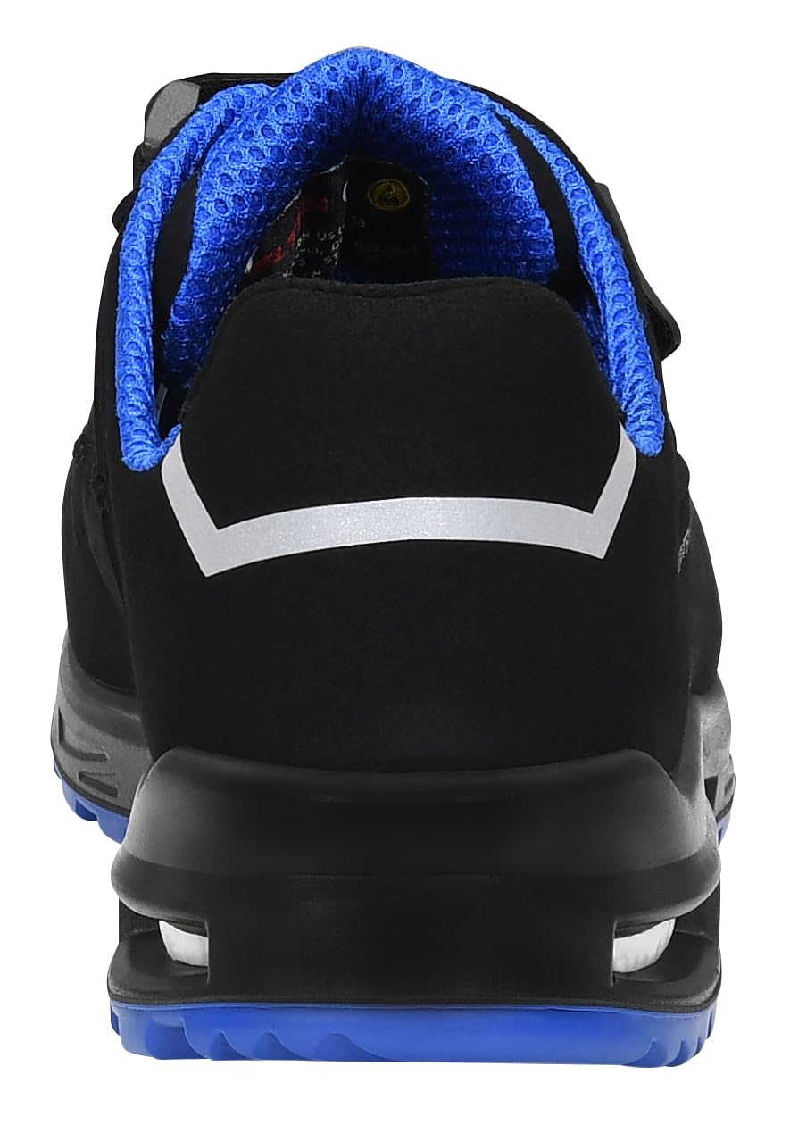 ELTEN Sicherheitsschuhe IMPULSE XXT blue Easy ESD S1, Damen und Herren, Textil, Kunststoffkappe (leichter als Stahlkappe), leicht, sportlich, Schwarz/Blau, Größe: 42
