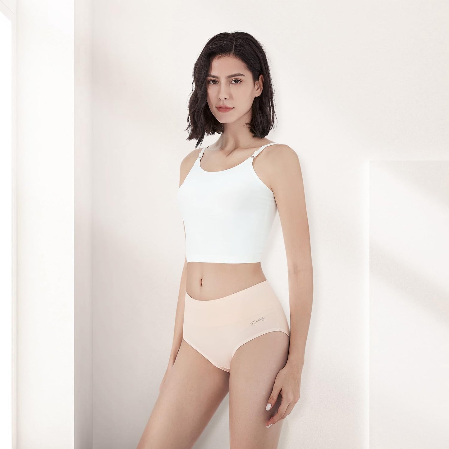 anqier Unterhosen Damen, 5er Pack Stretch Baumwolle Hohe Taille Slips Damen Atmungsaktiv Panties Weich Frauen Unterwäsche