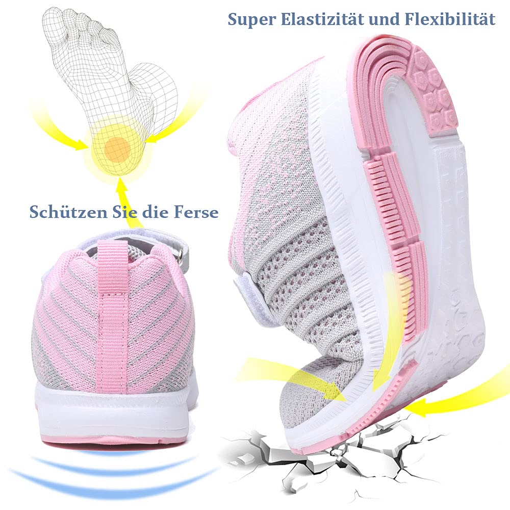 Mitudidi Unisex-Kinder Turnschuhe Mädchen Sportschuhe Leicht Atmungsaktiv Laufschuhe Outdoor Fitnessschuhe Sneaker Hallenschuhe