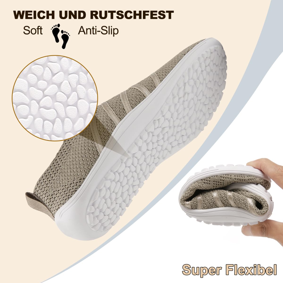 Merdoo Barfußschuhe Damen Herren Bequeme Barfuss Schuhe Damen Slip On Sneakers Weich Sportschuhe Leicht Turnschuhe rutschfest Hausschuhe Atmungsaktiv Barfussschuhe Sommerschuhe Unisex 37-45EU