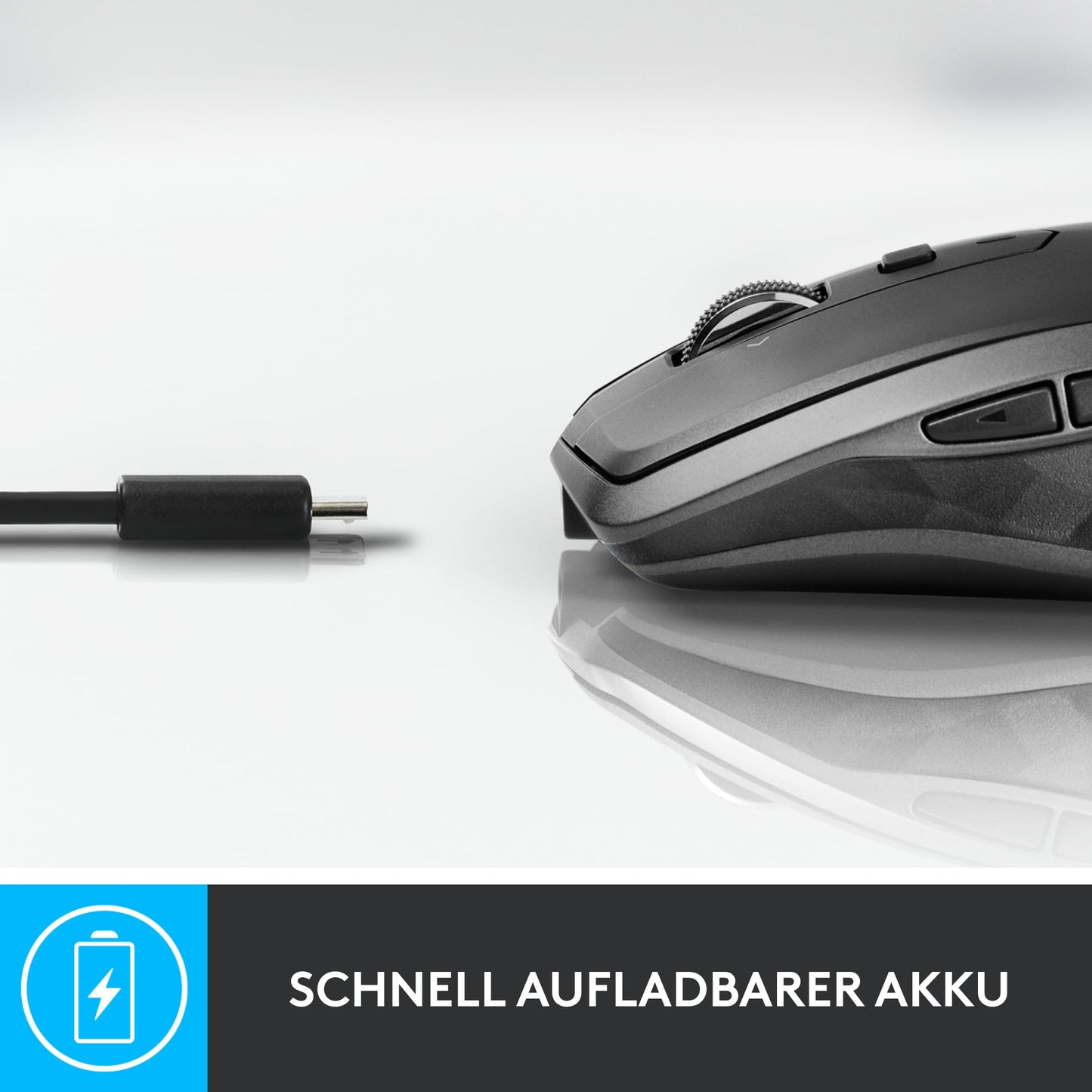 Logitech MX Anywhere 2S Bluetooth Edition kabellose Maus, mehrere Oberflächen, superschnelles Scrollen, aufladbar, mobil, Verbindung zu bis zu 3 Mac/PC-Computern - Graphit