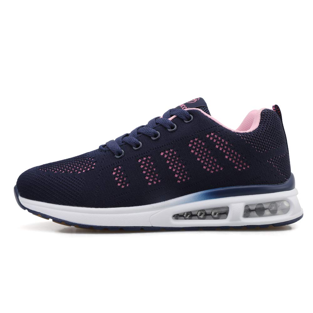 ANBIWANGLUO Damen Turnschuhe Sportliche Laufschuhe Schnürschuhe Atmungsaktive Outdoor Cross Trainer zum Joggen