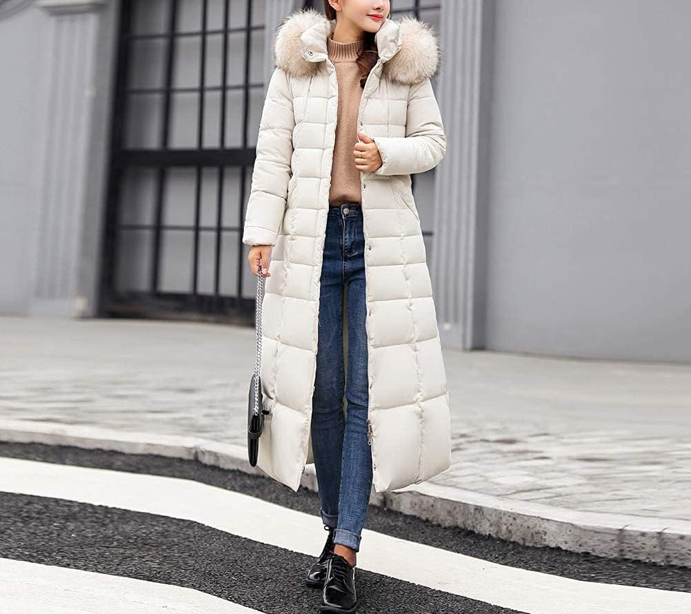 Onsoyours Women's Winter Jacket, Long Down Jacket, Quilted Jacket, Winter Coat, Parka Jacket, Outerwear, Women's Winter Warm Down Coat with Fur Collar
