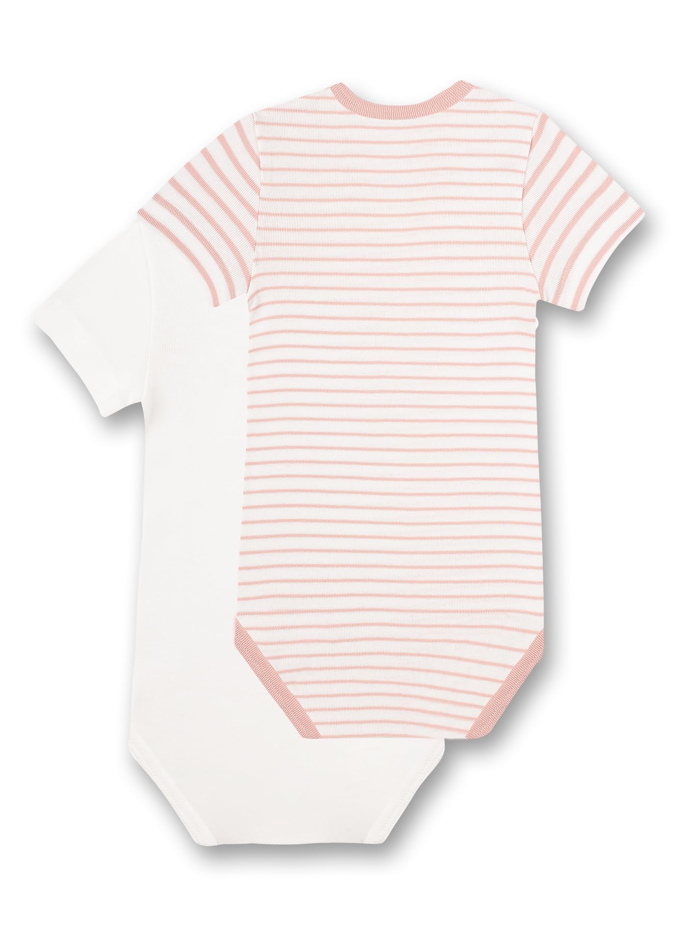 Sanetta Body Kurzarm (Doppelpack) Weiß und Rosa Ringel | Hochwertiger und nachhaltiger Body für Mädchen aus Bio-Baumwolle. Inhalt: 2er Set Baby Body
