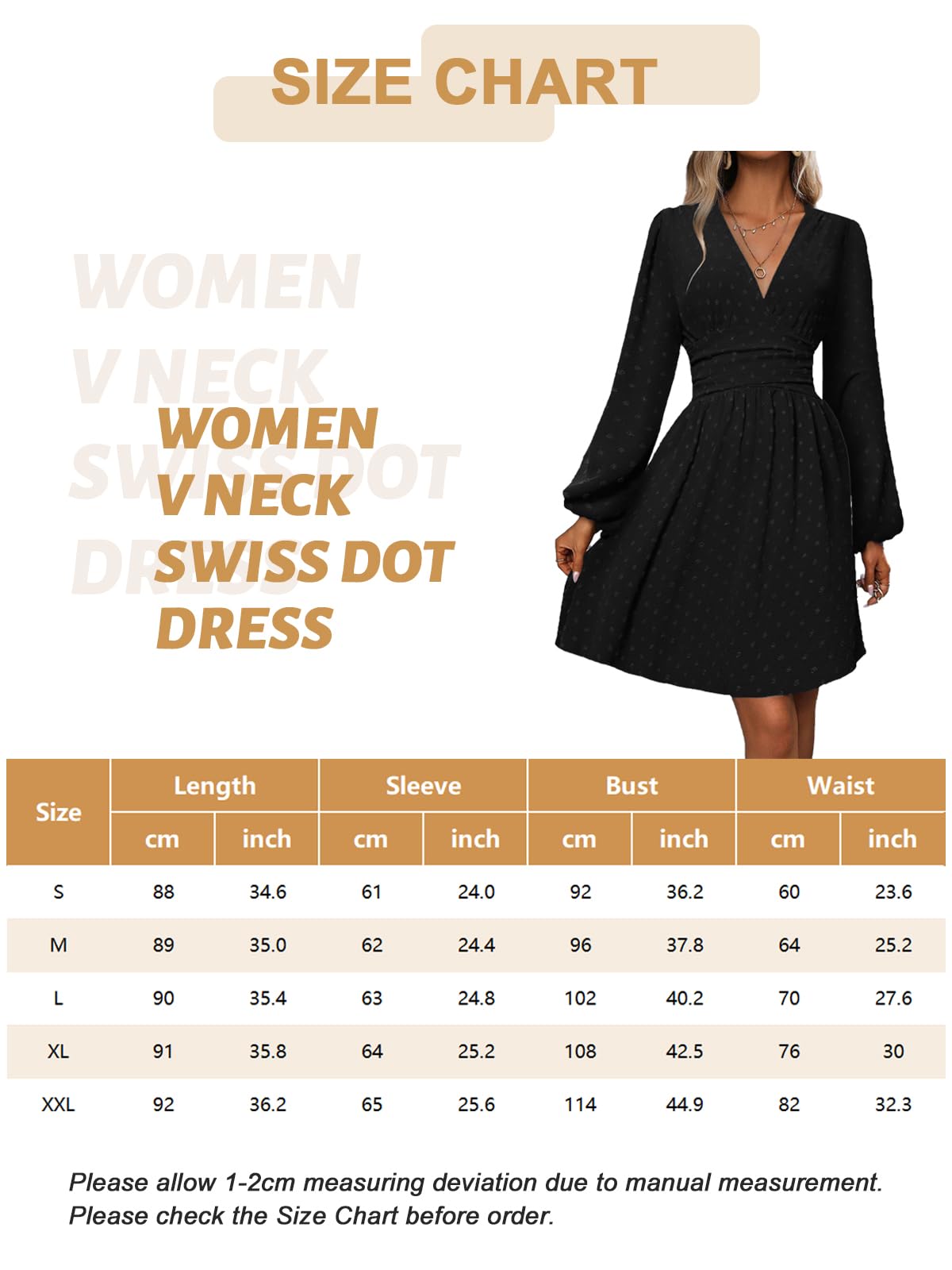LIAMERHE Damen Elegant Kleid Langarm/Kurze Ärmel V-Ausschnitt Casual Kleider A-Linie Blumenmuster Minikleid Freizeitkleider Sommer Herbst Winter Laternenärmeln Kleid Partykleid