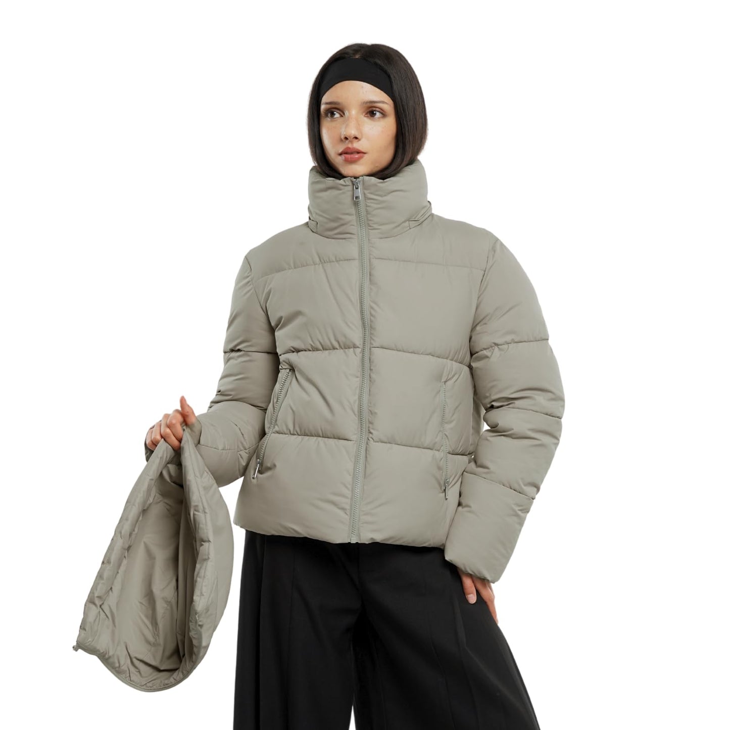 PUFFIT Damen Winter Jake mit Kapuze Warmer Wasserdicht Winterjacke Steppmantel Female Jacken