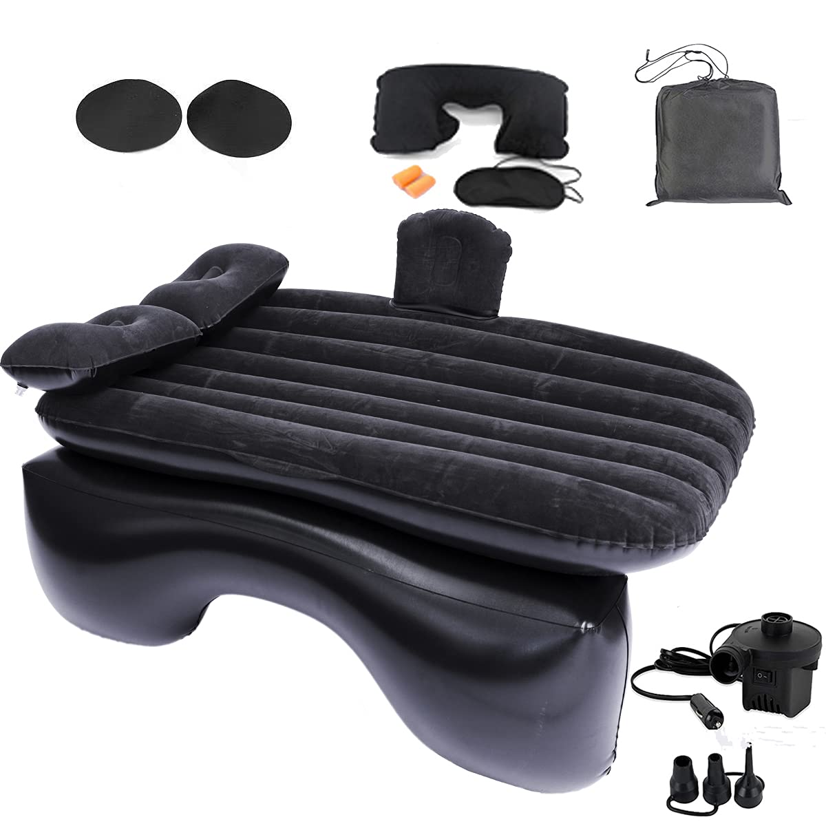 Icelus Auto Matratze SUV Luftmatratze with Luftpumpe 195 * 130 * 15 cm Aufblasbare Camping Kombi Luftbett für Auto Rücksitz Dickere Kofferraum Matratze Bett für Camping Outdoor Traveling