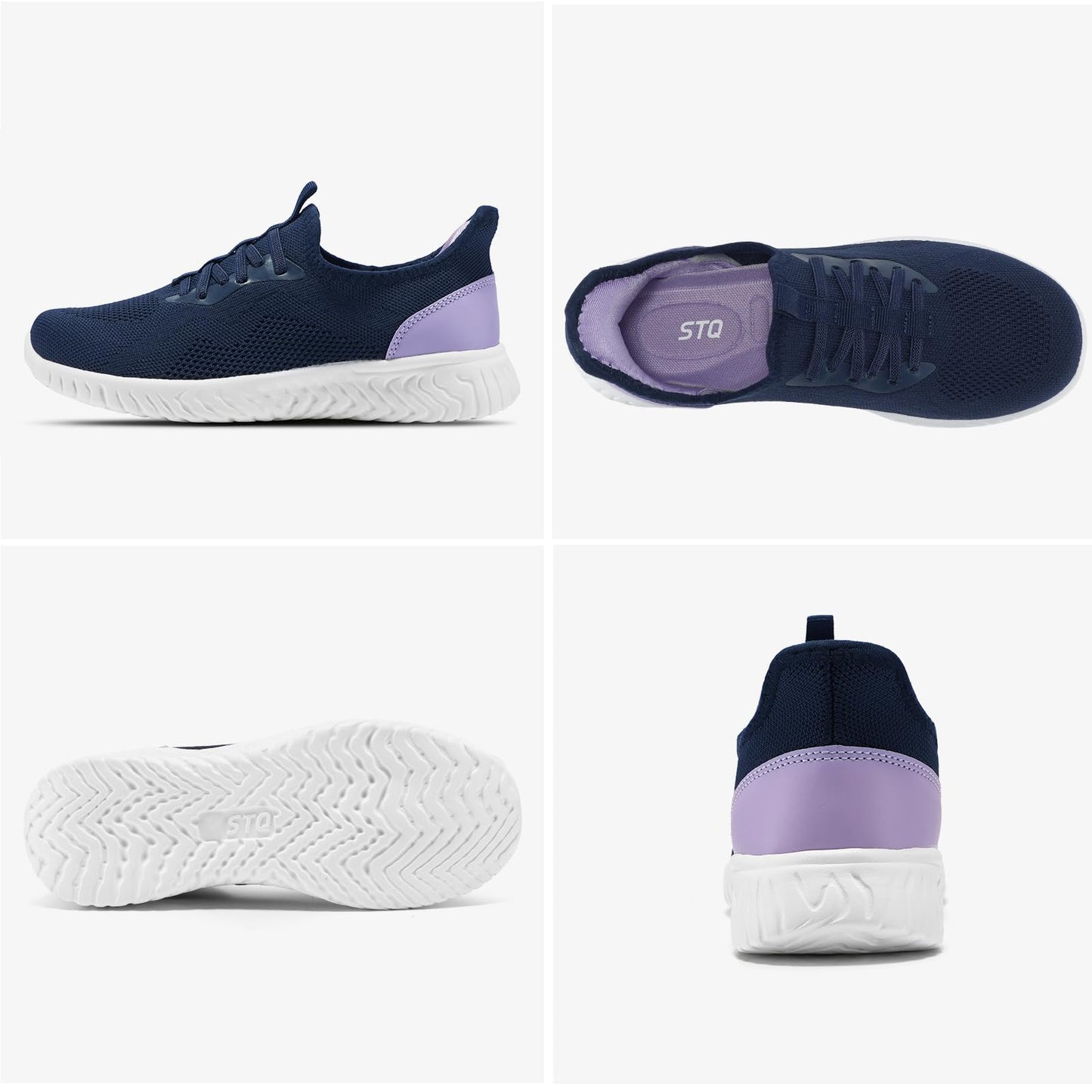 STQ Damen Slip on Sneakers Leichte Turnschuhe zum schlüpfen Bequeme Schlupfschuhe
