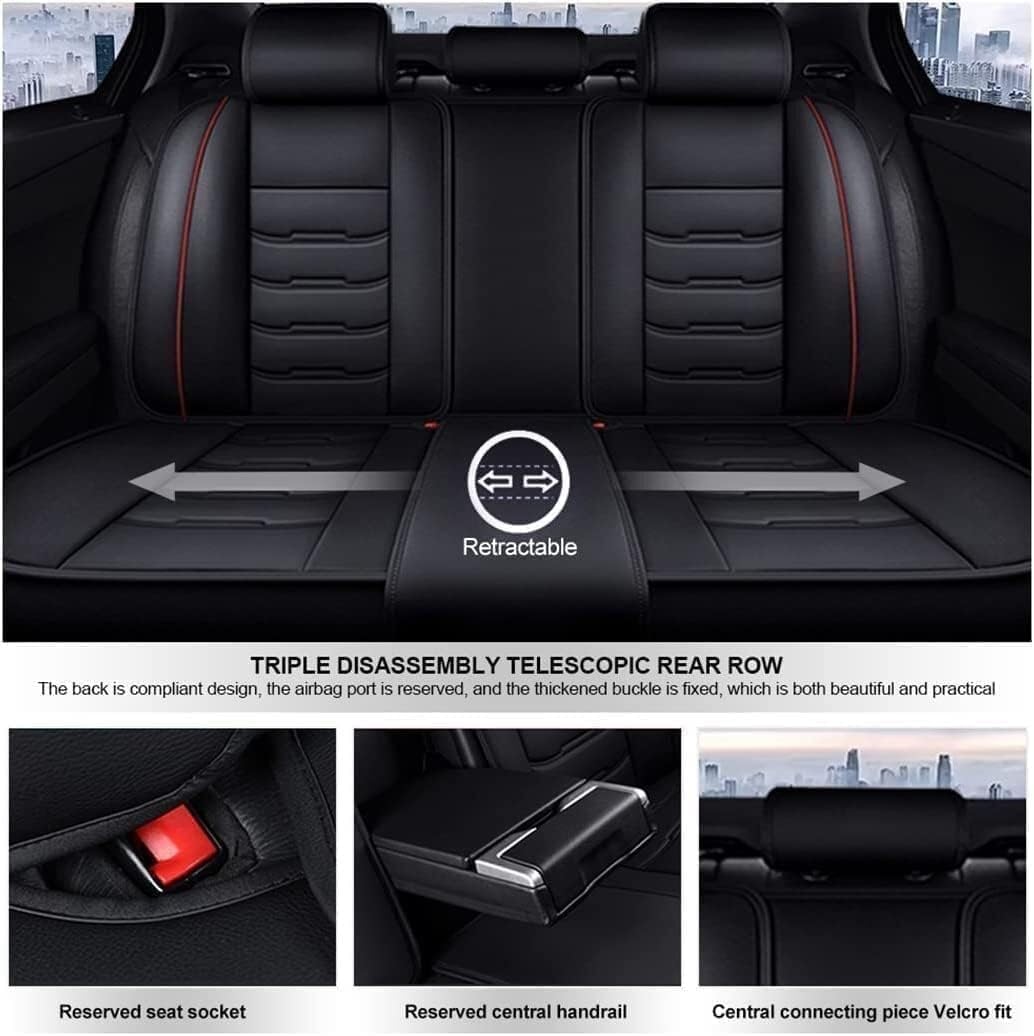 Auto Leder Sitzbezüge Sets für BMW X1 X3 X4 X5 X6 1/3/4/5/6/7 F25 F10 E83 E84 E70 E87 E90 E92 320I F11 F20 F15 F16 F30, Autositzbezüge Sets rutschfest Wasserdicht Atmungsaktiv Bequem Seat Schonbezüge