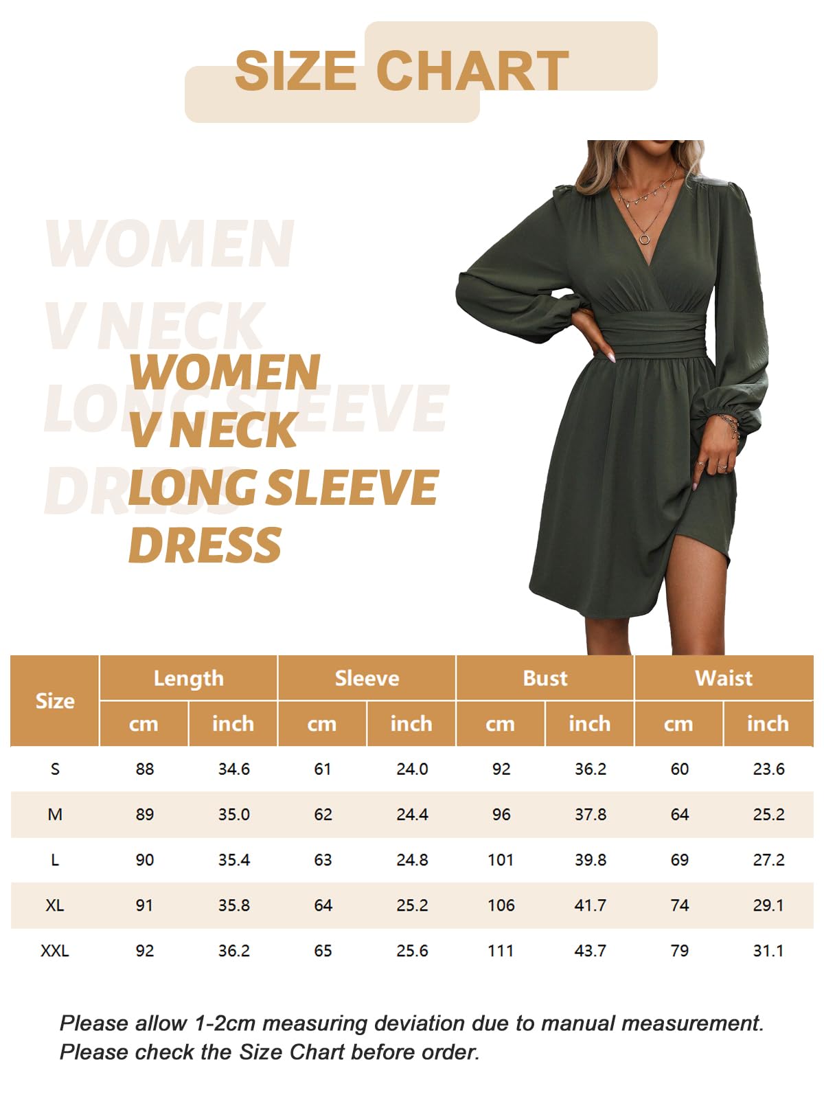 LIAMERHE Damen Elegant Kleid Langarm/Kurze Ärmel V-Ausschnitt Casual Kleider A-Linie Blumenmuster Minikleid Freizeitkleider Sommer Herbst Winter Laternenärmeln Kleid Partykleid