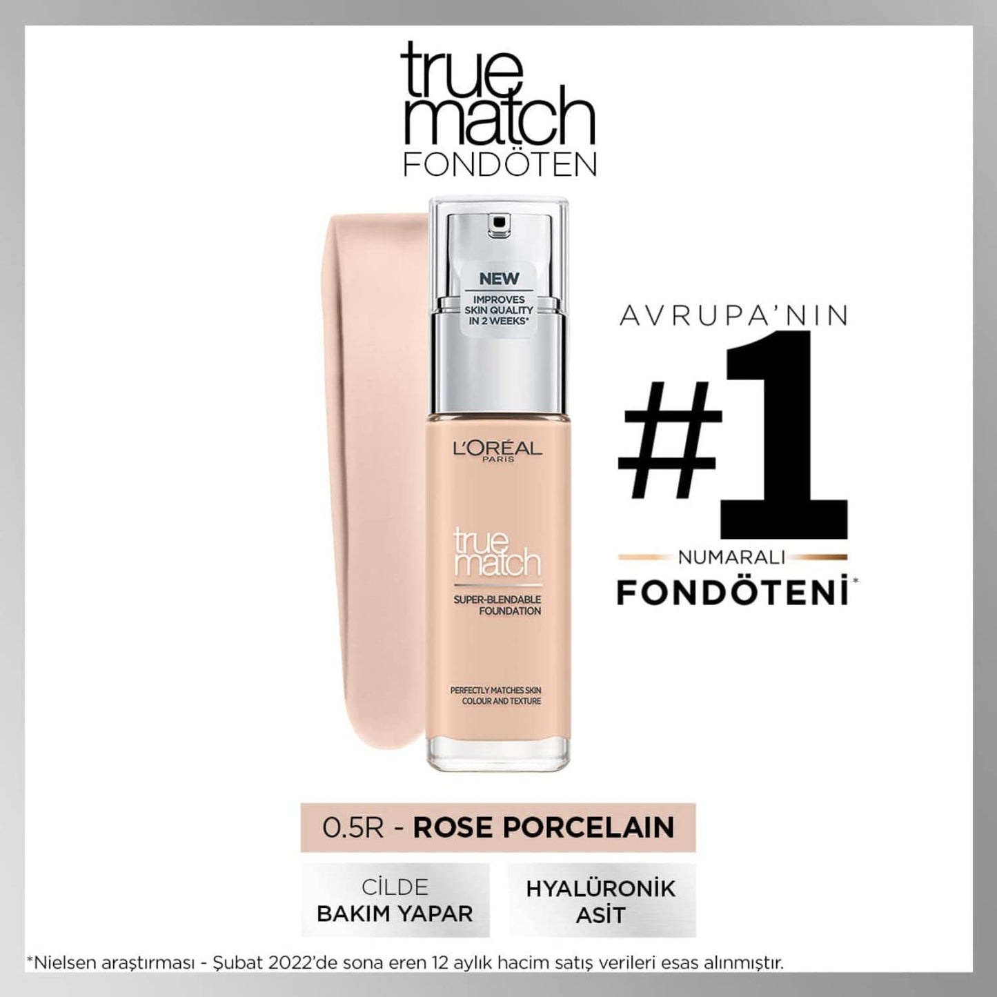 L'Oréal Paris Make up, Flüssige Foundation mit Hyaluron und Aloe Vera, True Match Make-Up, Nr. 5.N Sand, 30 ml