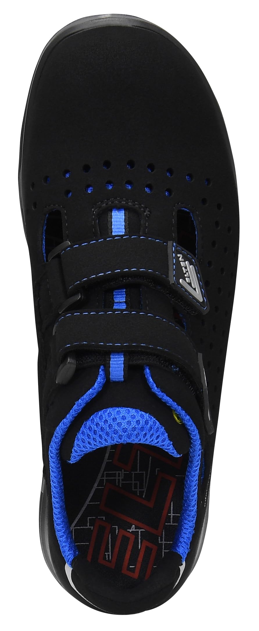 ELTEN Sicherheitsschuhe IMPULSE XXT blue Easy ESD S1, Damen und Herren, Textil, Kunststoffkappe (leichter als Stahlkappe), leicht, sportlich, Schwarz/Blau, Größe: 42