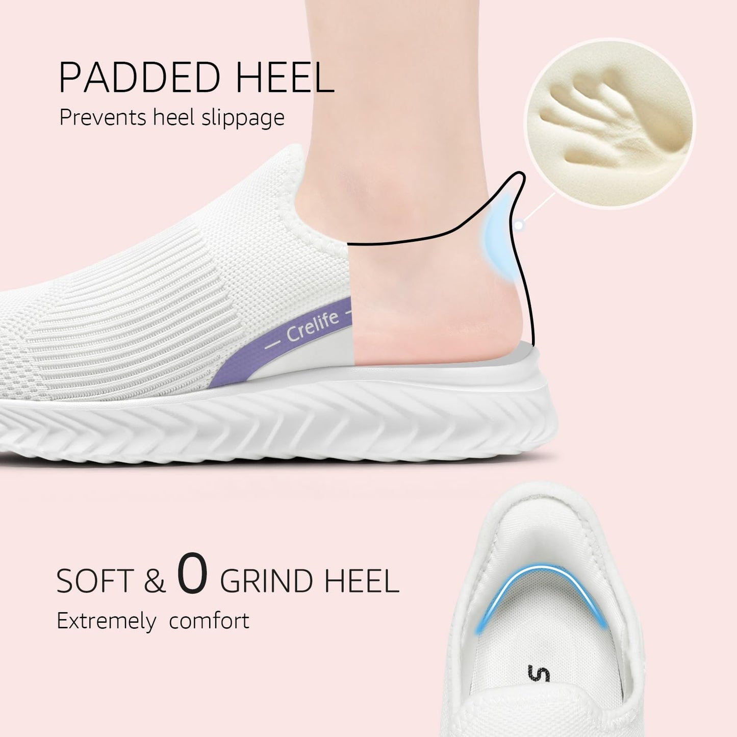 STQ Slip on Freihändig Damen Slip on Sneakers Bequem Orthopädische Schuhe