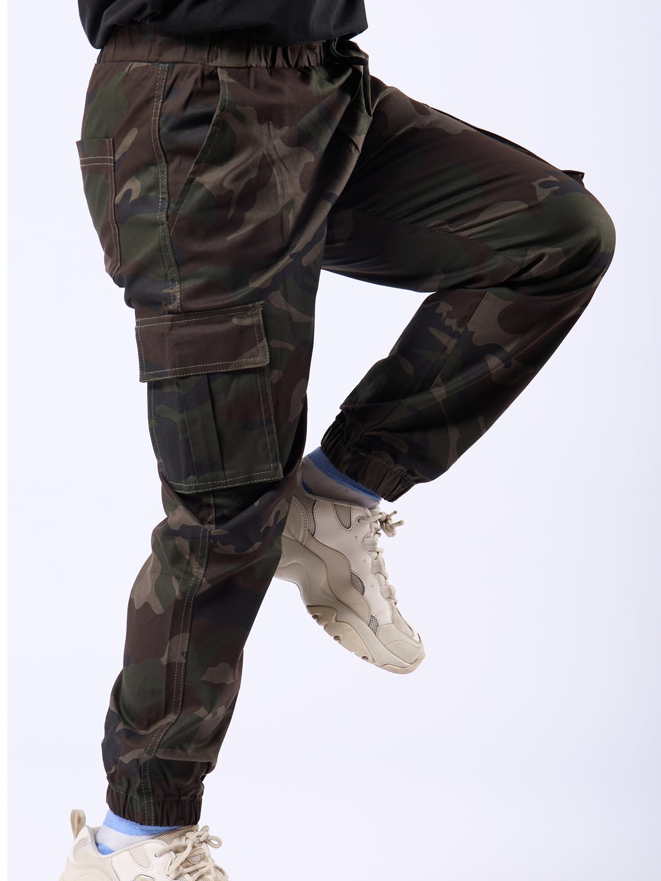 NATUST Jungen Cargohose Kinder Freizeithose mit Elastischem Bund