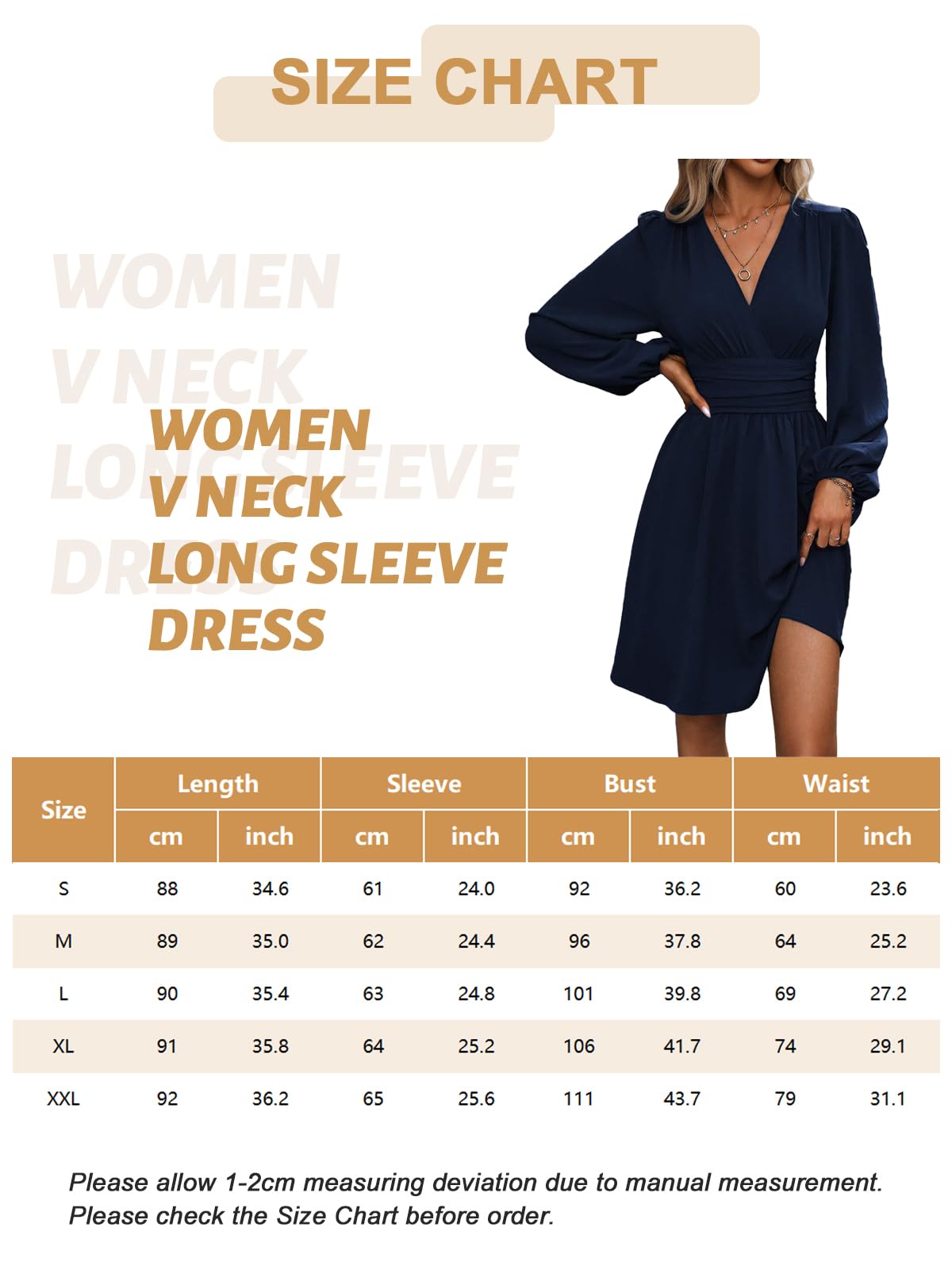 LIAMERHE Damen Elegant Kleid Langarm/Kurze Ärmel V-Ausschnitt Casual Kleider A-Linie Blumenmuster Minikleid Freizeitkleider Sommer Herbst Winter Laternenärmeln Kleid Partykleid