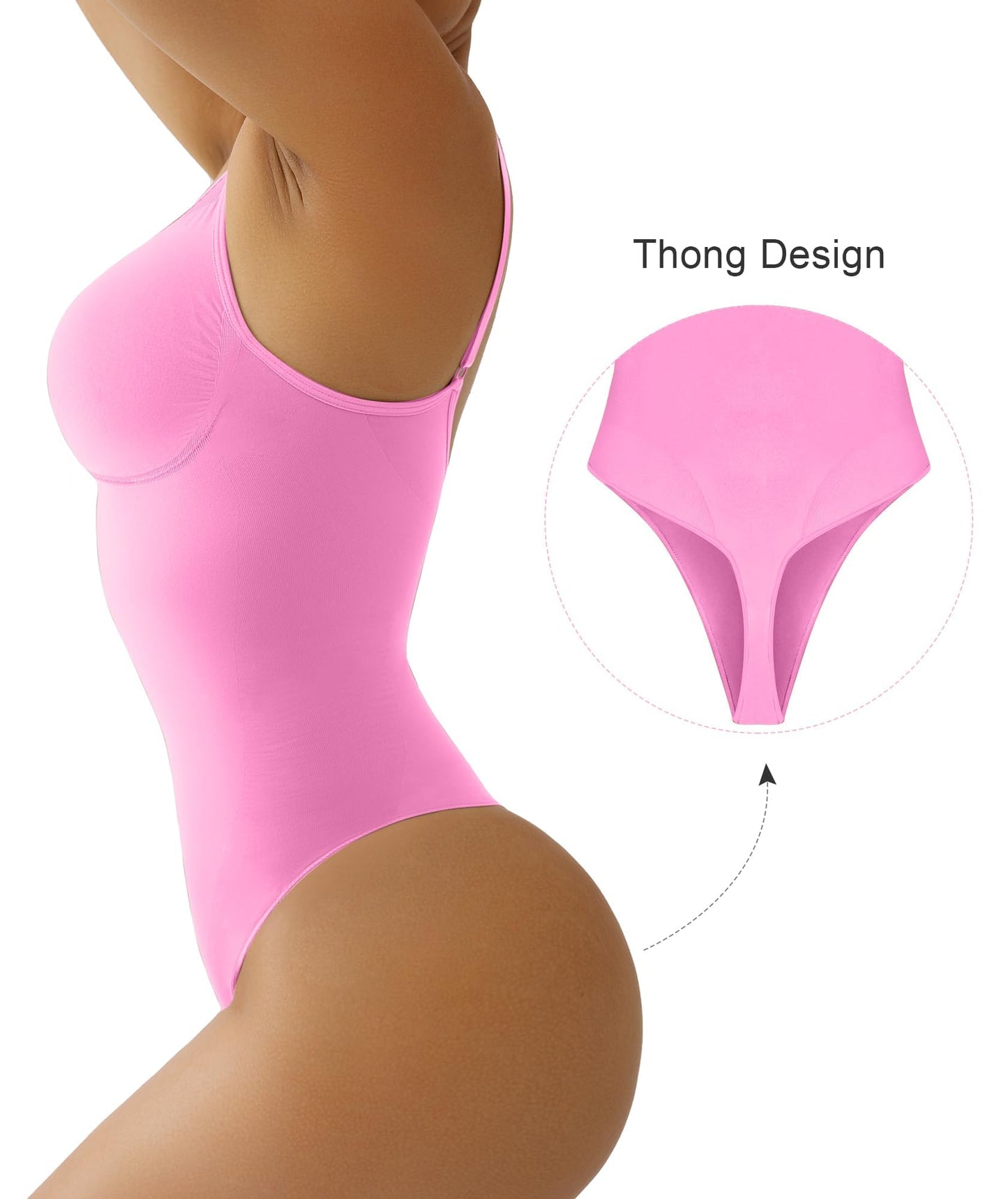 SHAPERX Shapewear Damen Bauchweg Bodysuit Formender Body Shaper Sculpting Tanga mit Verstellbarer Schultergurt