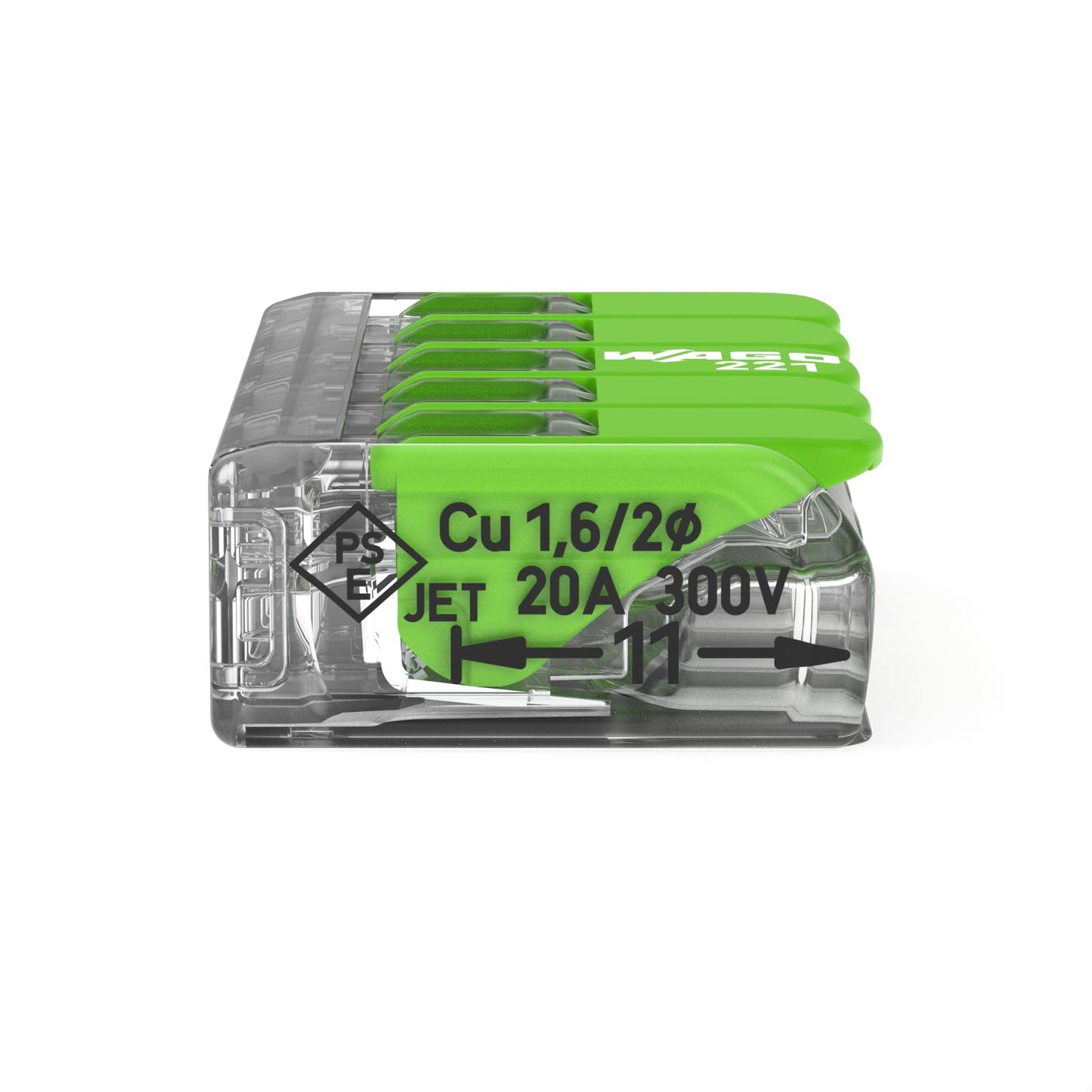 WAGO Verbindungsklemmen 221-413 | 3 Leiter, bis 4 mm², 50 Stück, COMPACT Kabelverbinder mit Hebel für alle Leiterarten weltweit, bestätigte Anwendungssicherheit