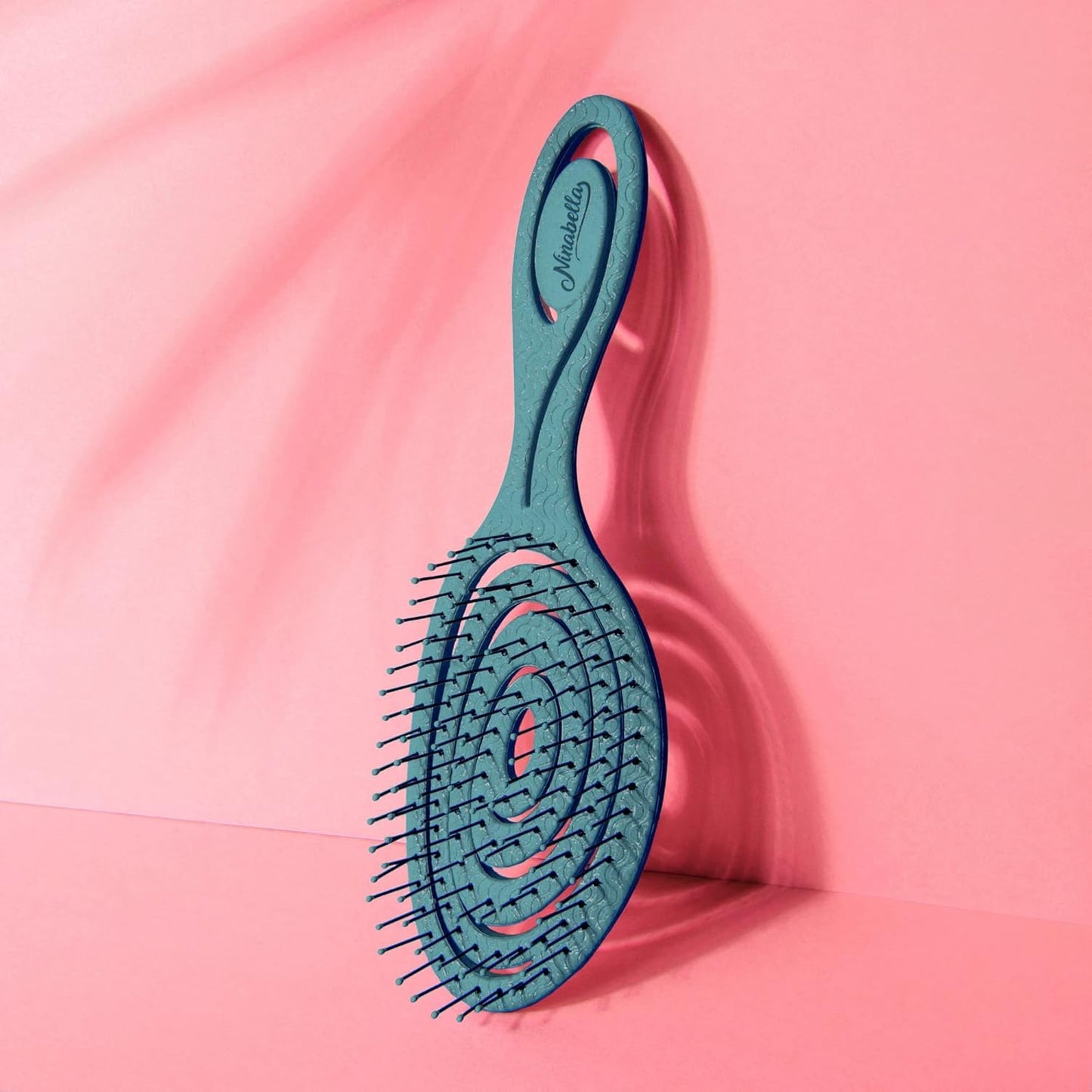 Ninabella Haarbürste ohne Ziepen für Damen, Herren & Kinder - Entwirrbürste auch für Locken & Lange Haare - Einzigartige Profi Detangler-Bürste mit Spiralfeder - Schwarz