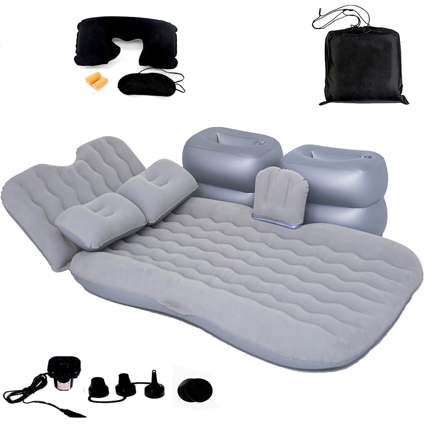 Icelus Auto Matratze SUV Luftmatratze with Luftpumpe 195 * 130 * 15 cm Aufblasbare Camping Kombi Luftbett für Auto Rücksitz Dickere Kofferraum Matratze Bett für Camping Outdoor Traveling