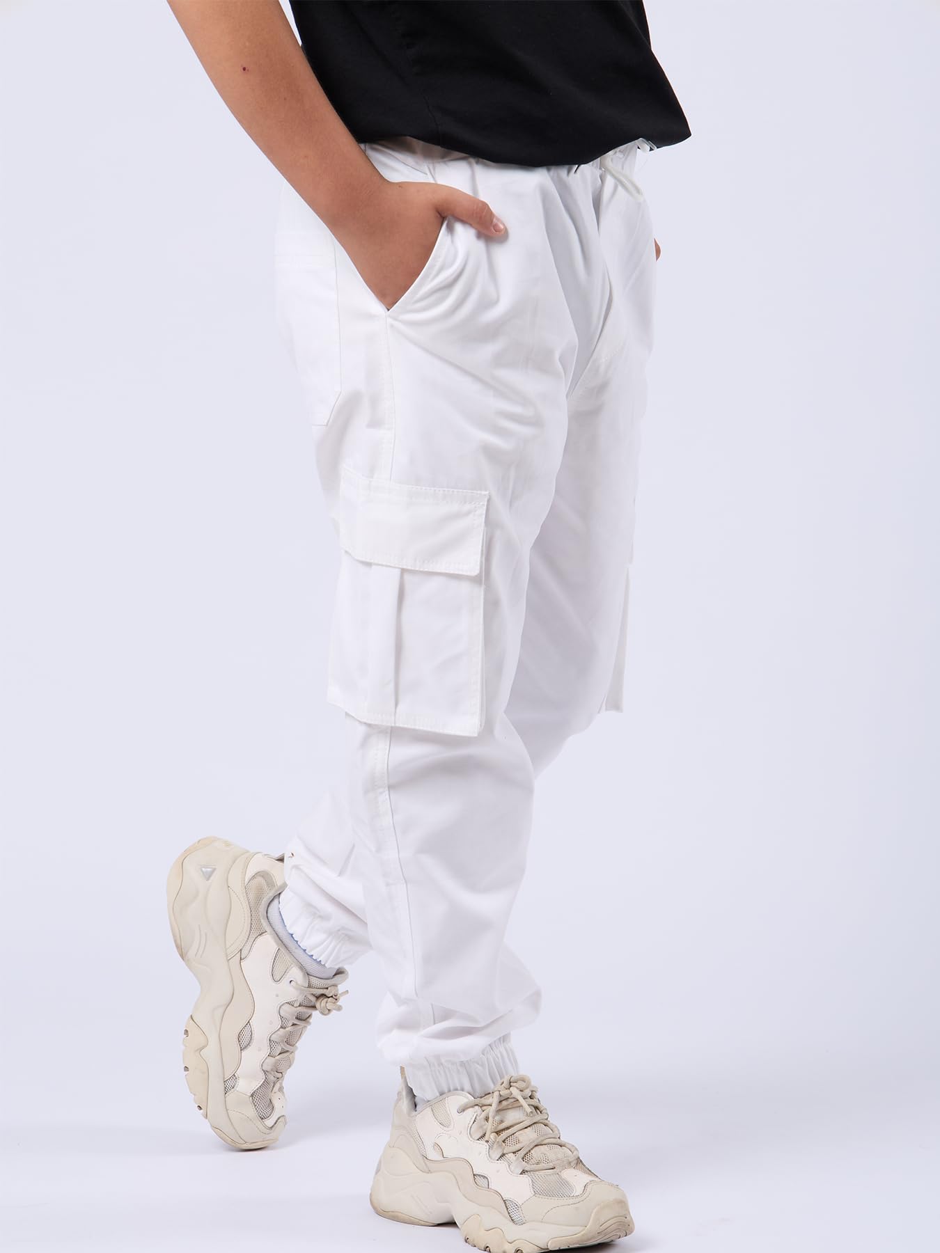 NATUST Jungen Cargohose Kinder Freizeithose mit Elastischem Bund