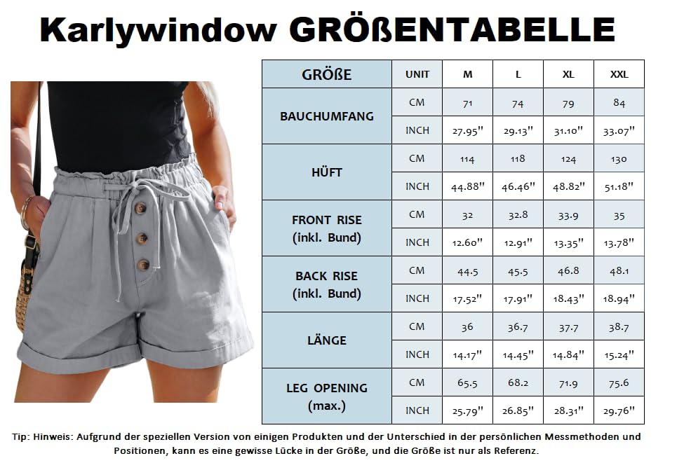 Damen Shorts Hohe Taille Paperbag Kurze Hose Lose A Linie Sommerhose mit Weiten Beinen
