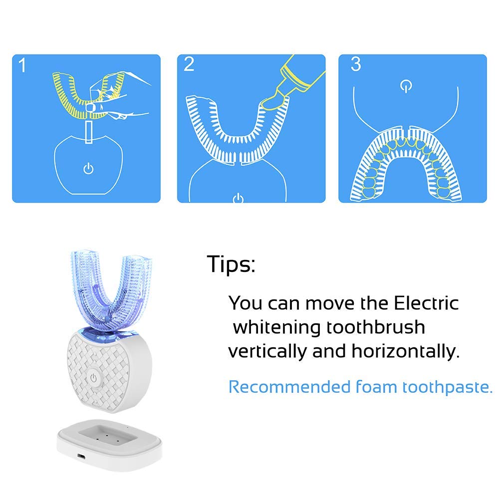 Automatic Ultrasonic Toothbrush for Adults 360° Electric Toothbrush 45 Inch Automatic Timer Wireless Charging Washable Travel Home Dual Use (Black, 1)