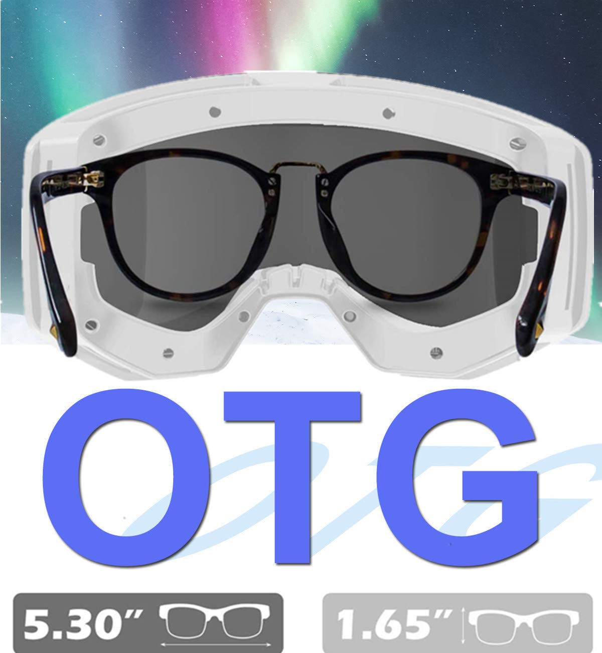 EXP Vision Unisex Ski Goggles, OTG for Men and Women, Snowboard Goggles, Snow Goggles, 100% UV Protection Ski Goggles for Glasses Wearers, Anti-Fog Snowboard Goggles, Ski Goggles