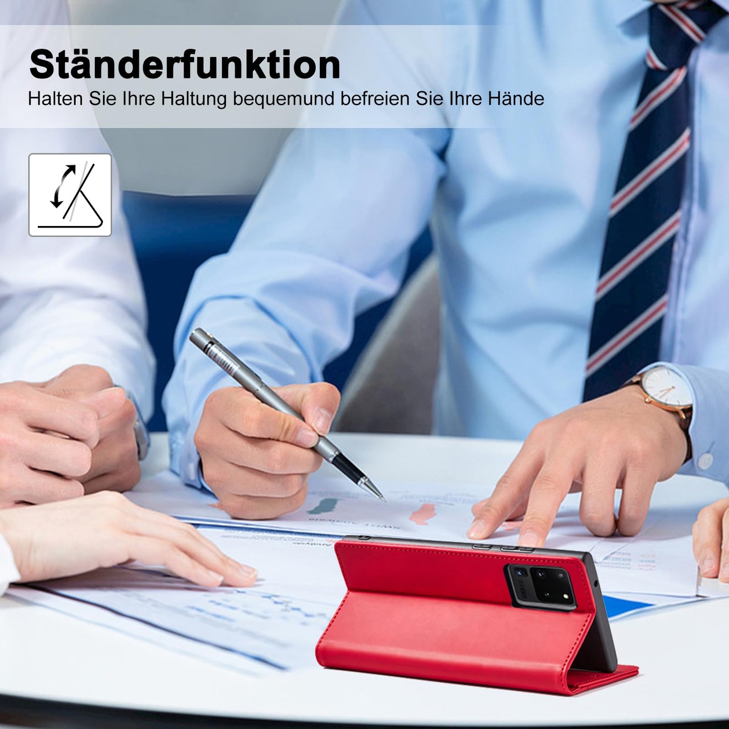 S. Dawezo Hülle für Samsung Galaxy S22 Plus, Premium Leder magnetische Handyhülle mit Ständer, Kartenfach und Brieftasche, Shock Absorbing, kompatibel mit Samsung S22 Plus-Kaffee