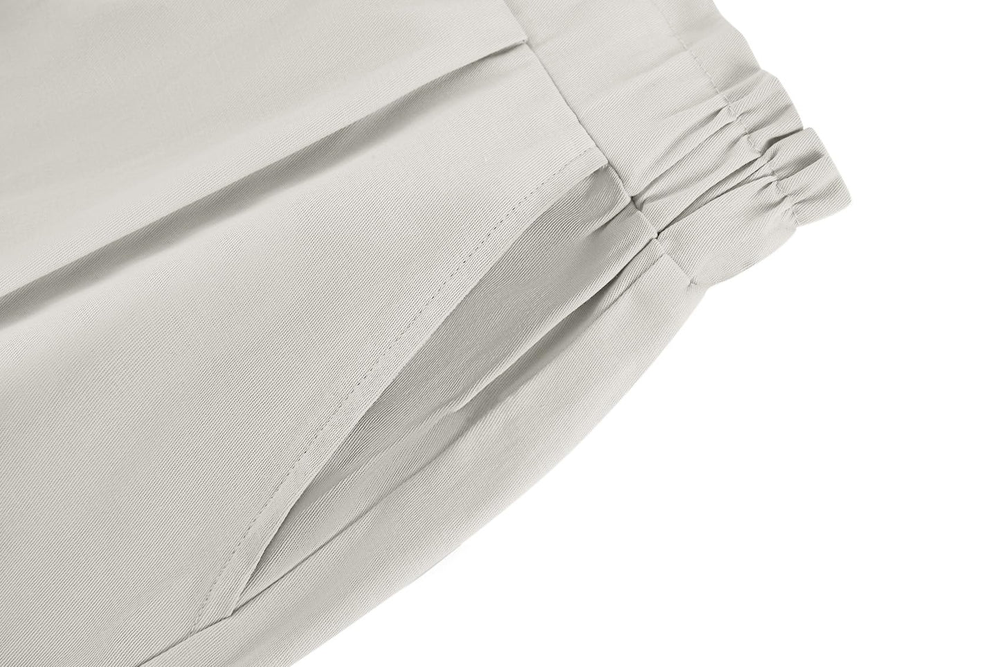 Damen Shorts Hohe Taille Paperbag Kurze Hose Lose A Linie Sommerhose mit Weiten Beinen