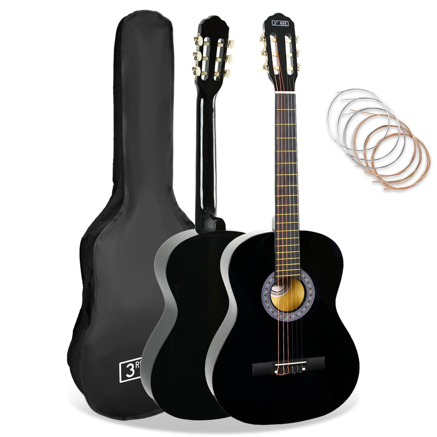 3rd Avenue 3/4-Klassikgitarre Für Kinder, Spanische Nylonsaiten, Einsteigerpaket – Rot