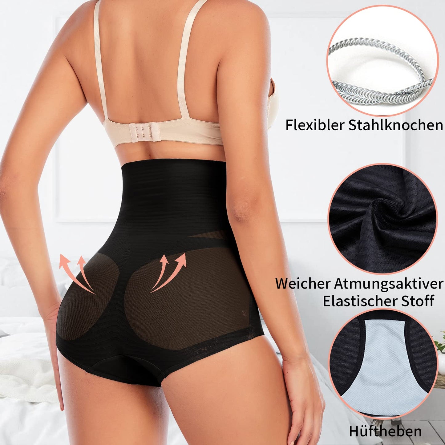 YARRCO Bauchweg Unterhose Damen Miederslips Shapewear Miederhose Hohe Taille Body Shaper Unterwäsche