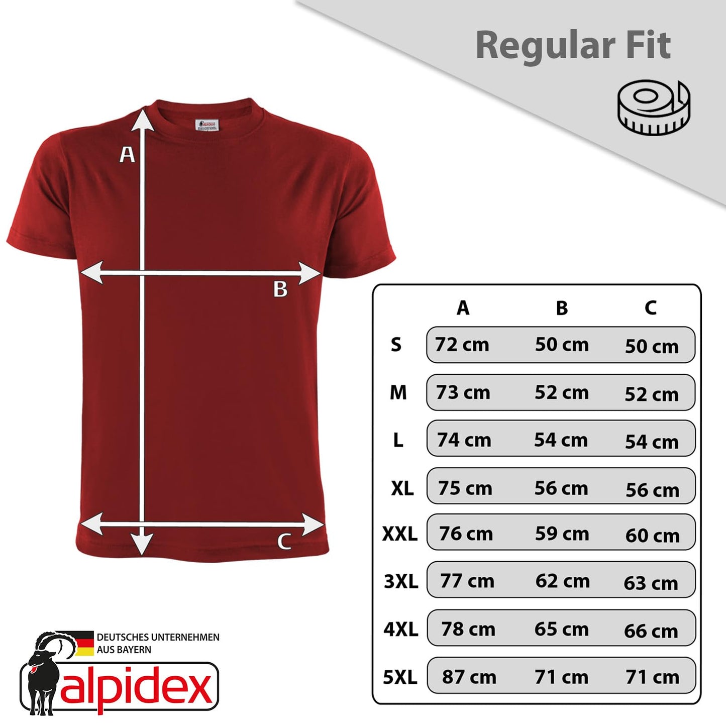 ALPIDEX Herren T-Shirts 5er Set Rundhals einfarbig S M L XL XXL 3XL 4XL 5XL