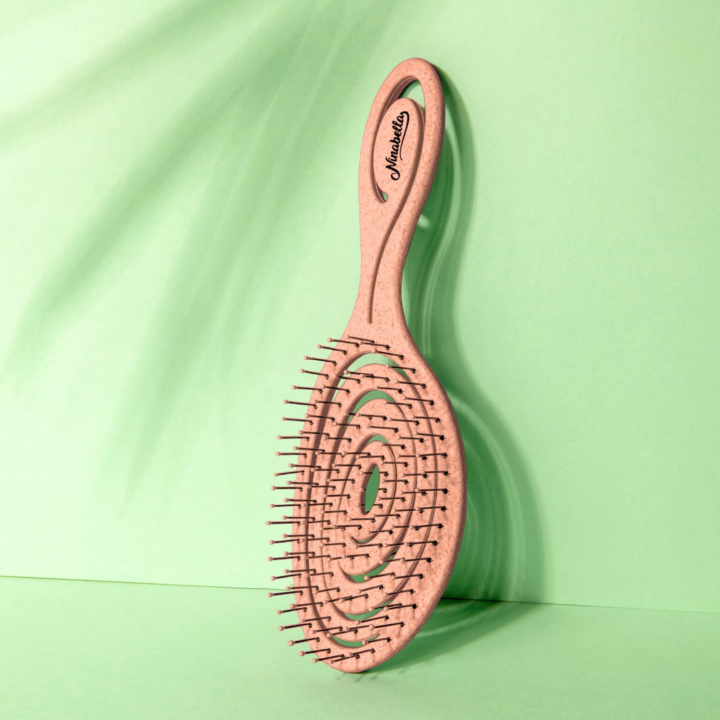 Ninabella Haarbürste ohne Ziepen für Damen, Herren & Kinder - Entwirrbürste auch für Locken & Lange Haare - Einzigartige Profi Detangler-Bürste mit Spiralfeder - Schwarz