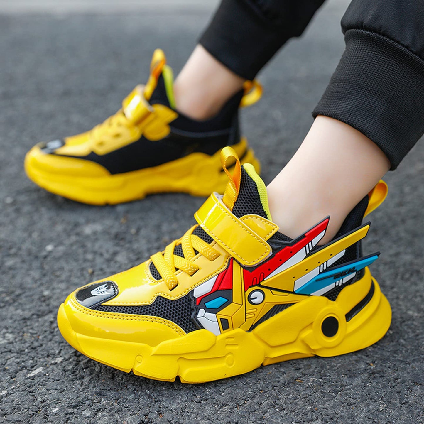 Laufschuhe Kinder Turnschuhe Jungen Mädchen Leicht Klettverschluss Sportschuhe Atmungsaktiv Mesh Sneakers Freizeit Schuhe 27-39