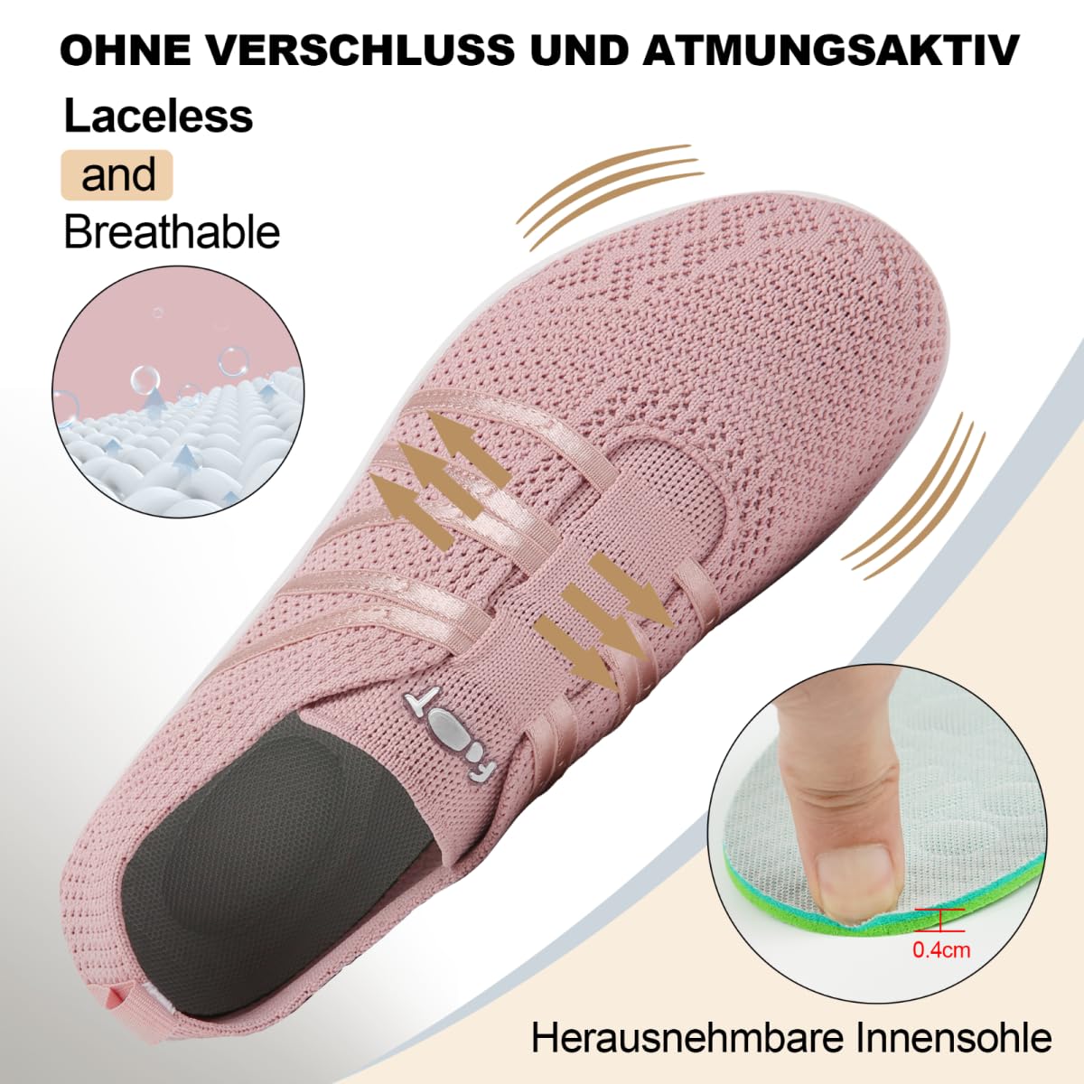 Merdoo Barfußschuhe Damen Herren Bequeme Barfuss Schuhe Damen Slip On Sneakers Weich Sportschuhe Leicht Turnschuhe rutschfest Hausschuhe Atmungsaktiv Barfussschuhe Sommerschuhe Unisex 37-45EU