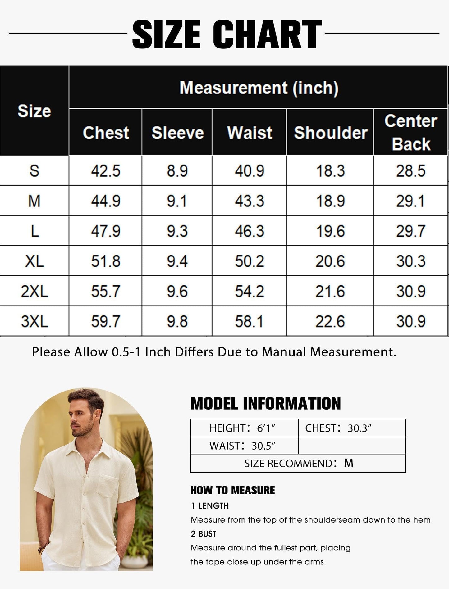COOFANDY Herren Hemd Kurzarm Sommer Freizeit Männer Hemden Leicht Strand Regular Fit Hemd mit Brusttasche