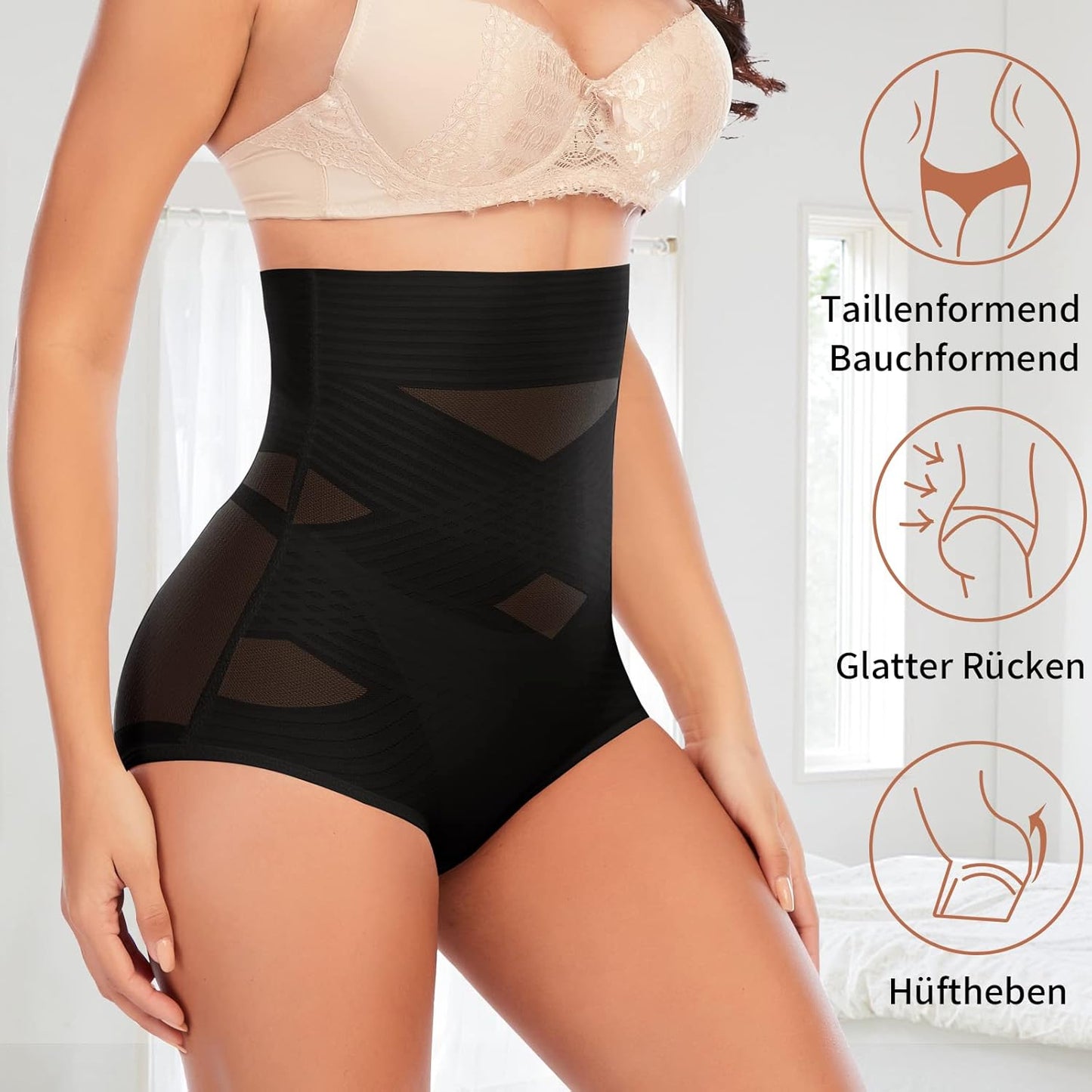 YARRCO Bauchweg Unterhose Damen Miederslips Shapewear Miederhose Hohe Taille Body Shaper Unterwäsche