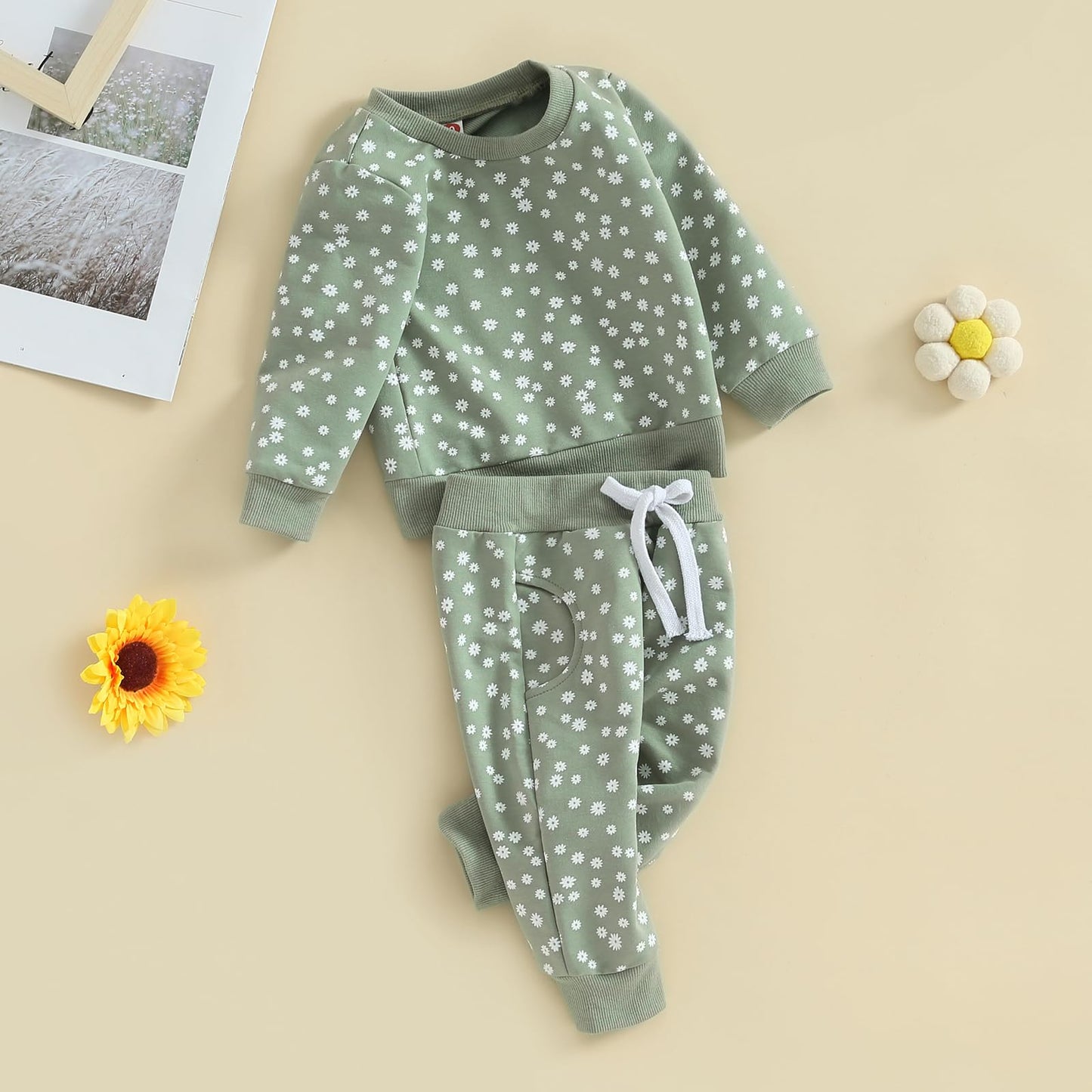 Himllauen Baby Mädchen Kleidung Sweatshirt + Lange Hose Zweiteiler Babykleidung Set Kleinkind Outfits
