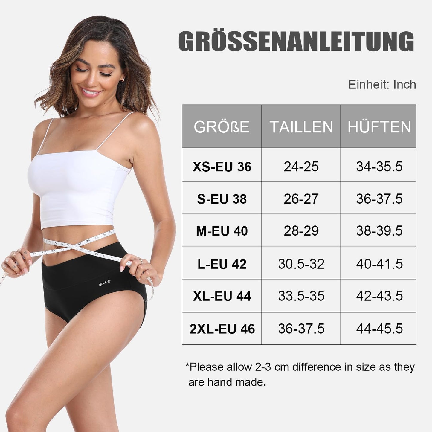 anqier Unterhosen Damen, 5er Pack Stretch Baumwolle Hohe Taille Slips Damen Atmungsaktiv Panties Weich Frauen Unterwäsche