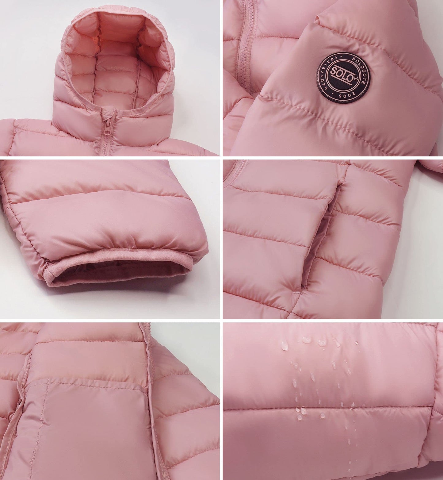 SOLOCOTE Jungen Wintermäntel Leichtgewichtige Wasserabweisende Winddichte Packbare Kapuzen Daunen Wie Wattierung Jacke