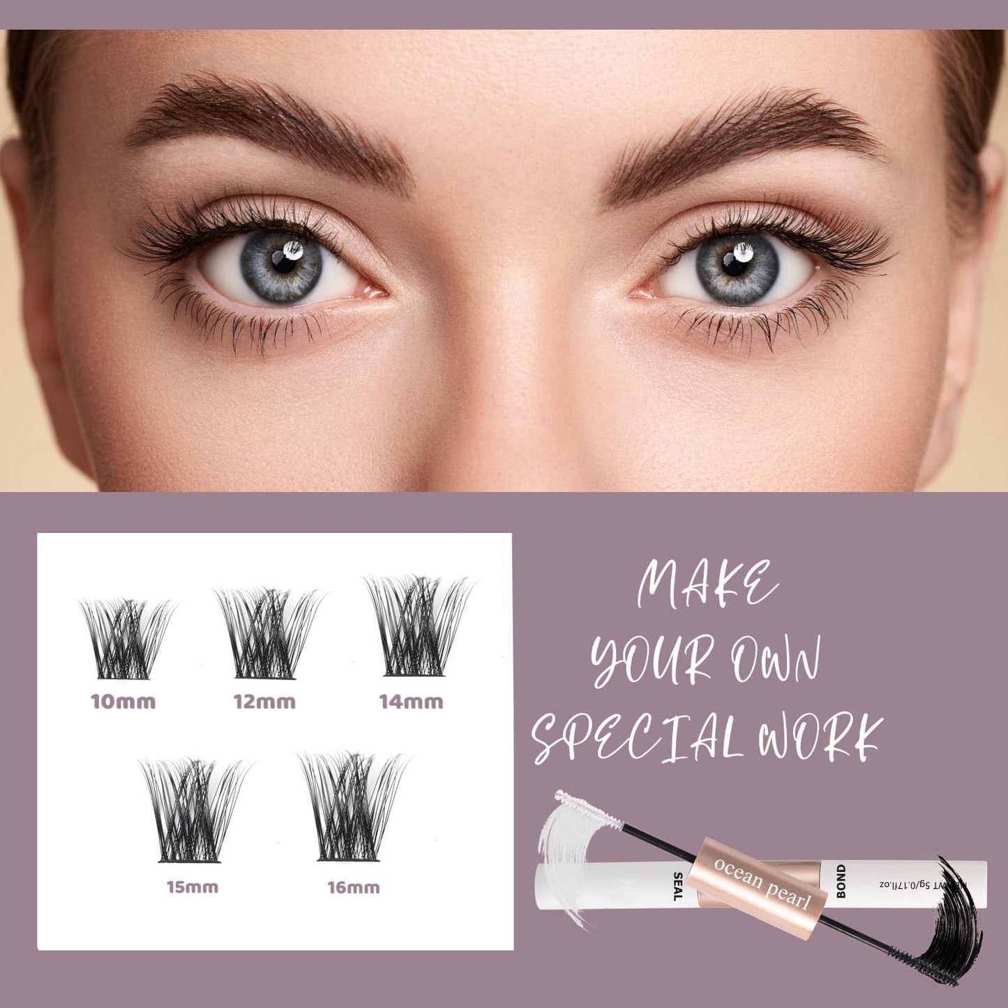 Wimpern Extensions 120 Büschel DIY Lash Extension Set Einzelne Wimpern mit Wimpernkleber und Pinzette für Anfänger Wimpernverlängerung zu Hause Individual Lashes 10-16mm C/D Curl - OP01