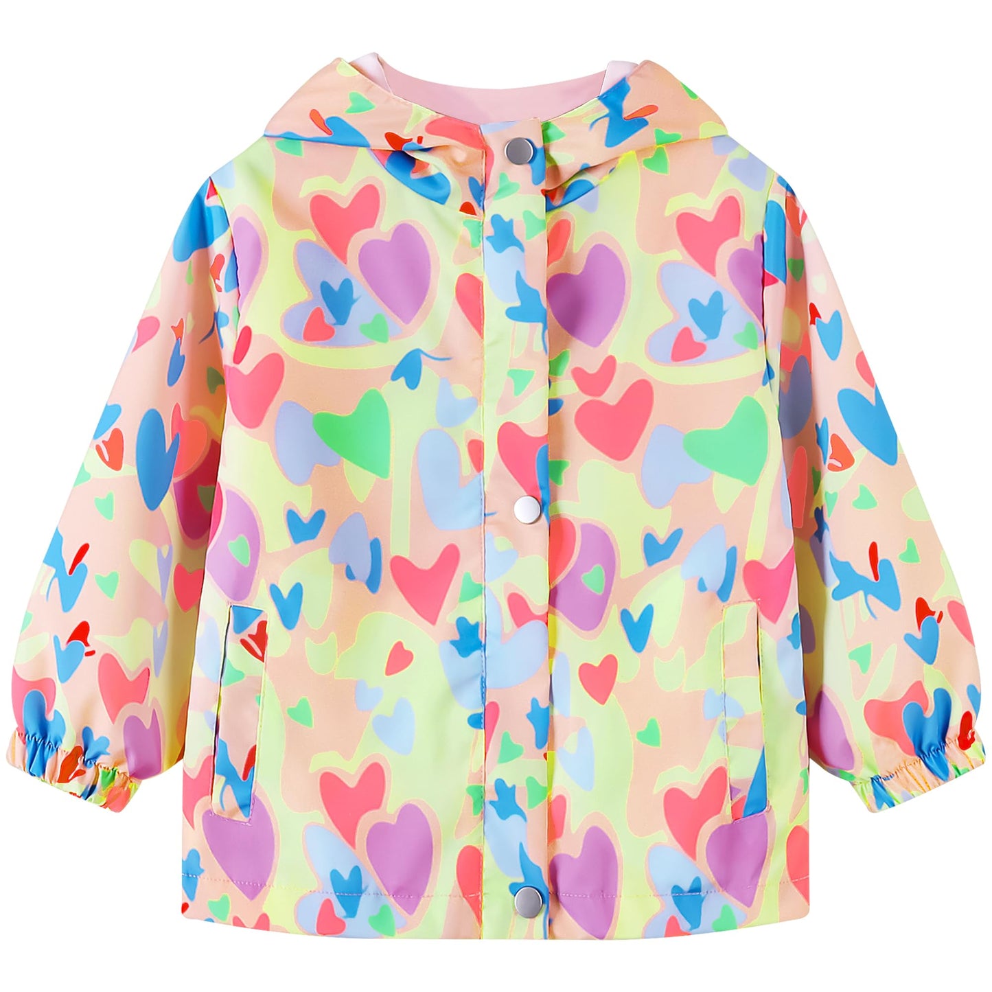 JinBei Children's Waterproof Jacket Children's Hooded Coat Windproof Jackets Long Sleeve Jacket Outdoor Lightweight Zip Coat for Boys & Girls Size 98-134