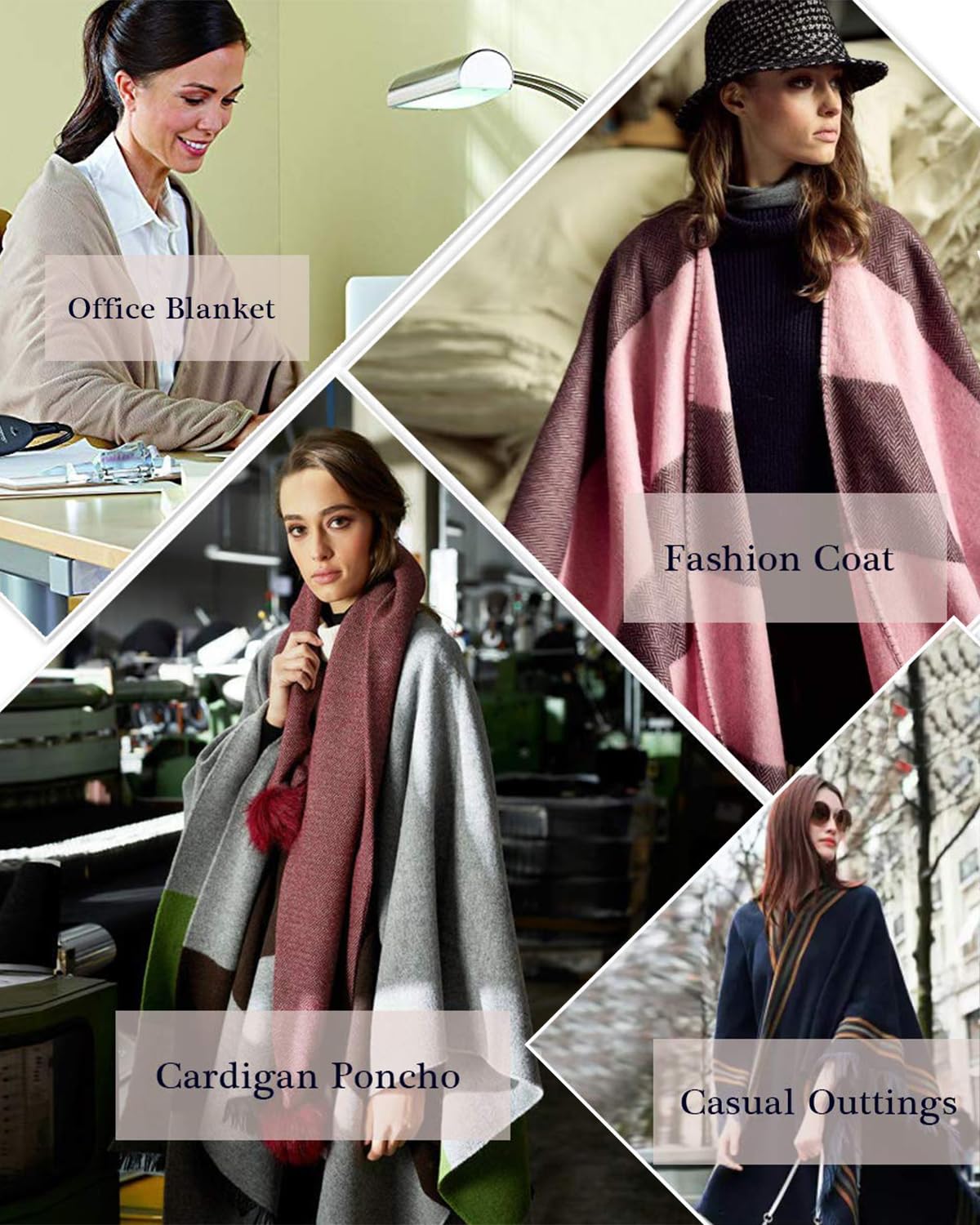 DiaryLook Damen Poncho Schal Winter Cardigan Übergroße Cape Elegant Poncho Für Frauen Umhang Damen Warm Geschenk Für Mutter