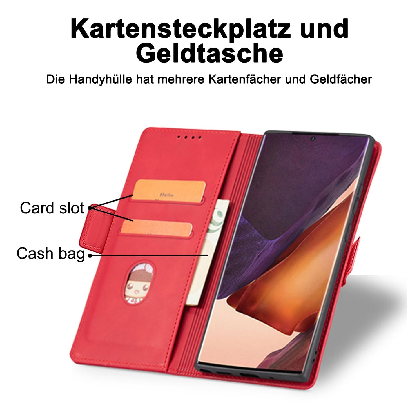 S. Dawezo Hülle für Samsung Galaxy S22 Plus, Premium Leder magnetische Handyhülle mit Ständer, Kartenfach und Brieftasche, Shock Absorbing, kompatibel mit Samsung S22 Plus-Kaffee