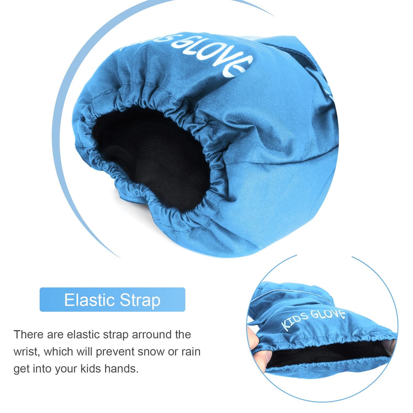 ThxToms Children's Ski Gloves, Winter Ski Gloves, -15°C, Windproof, Waterproof, Warm, Oxford Palm, Thickened for Cold Weather, Outdoor Sports, Snowboarding, Skiing, for Boys and Girls